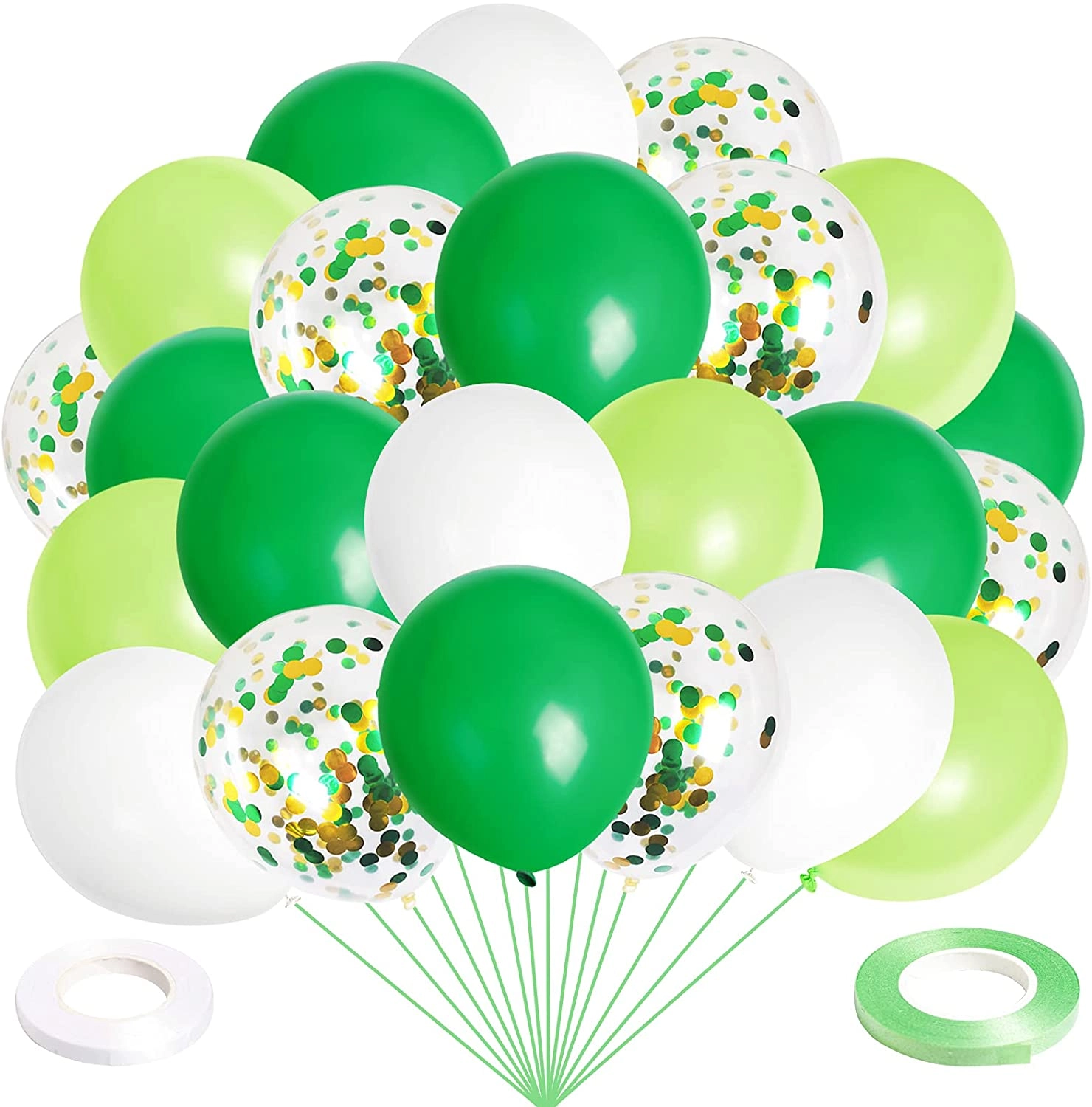 Latex and Confetti Balloons Set - 50-Pieces Birthday