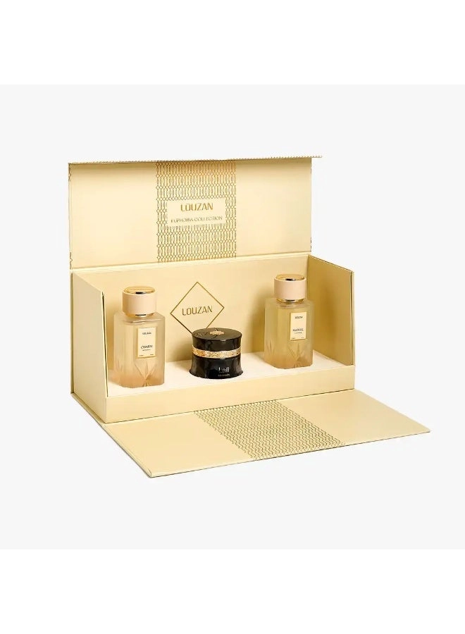 Marble - 100ml Eau de Parfum + Charm - 100ml Eau de Parfum + LAIL - 30gms