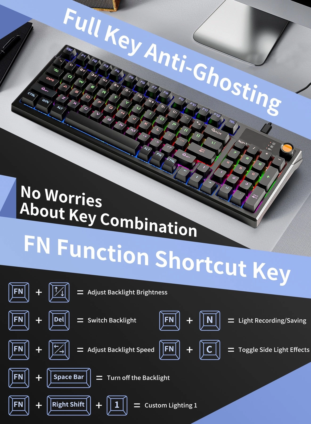 95-Key Wired Mechanical Keyboard - Wired