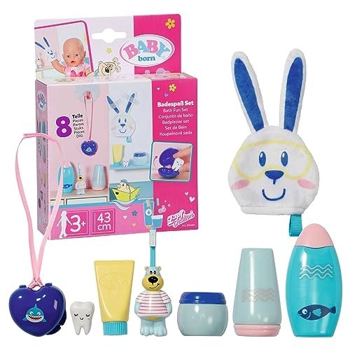 Bath Fun Set - Eight piece, fits dolls up to 43cm