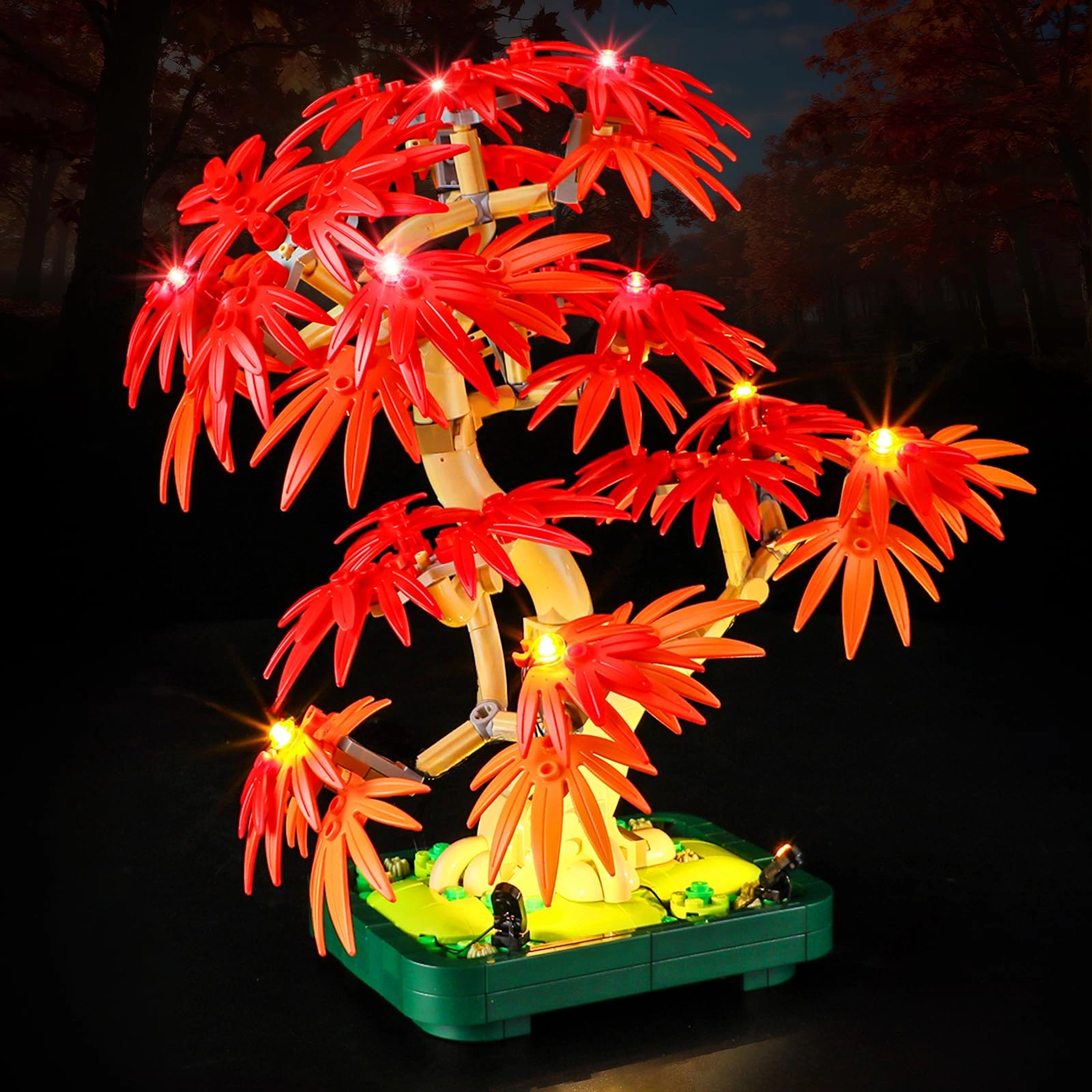 BOOZUU Light Kit for LEGO 10348 Japanese Red Maple Bonsai Tree - Plastic Japanese Red Maple Bonsai Tree