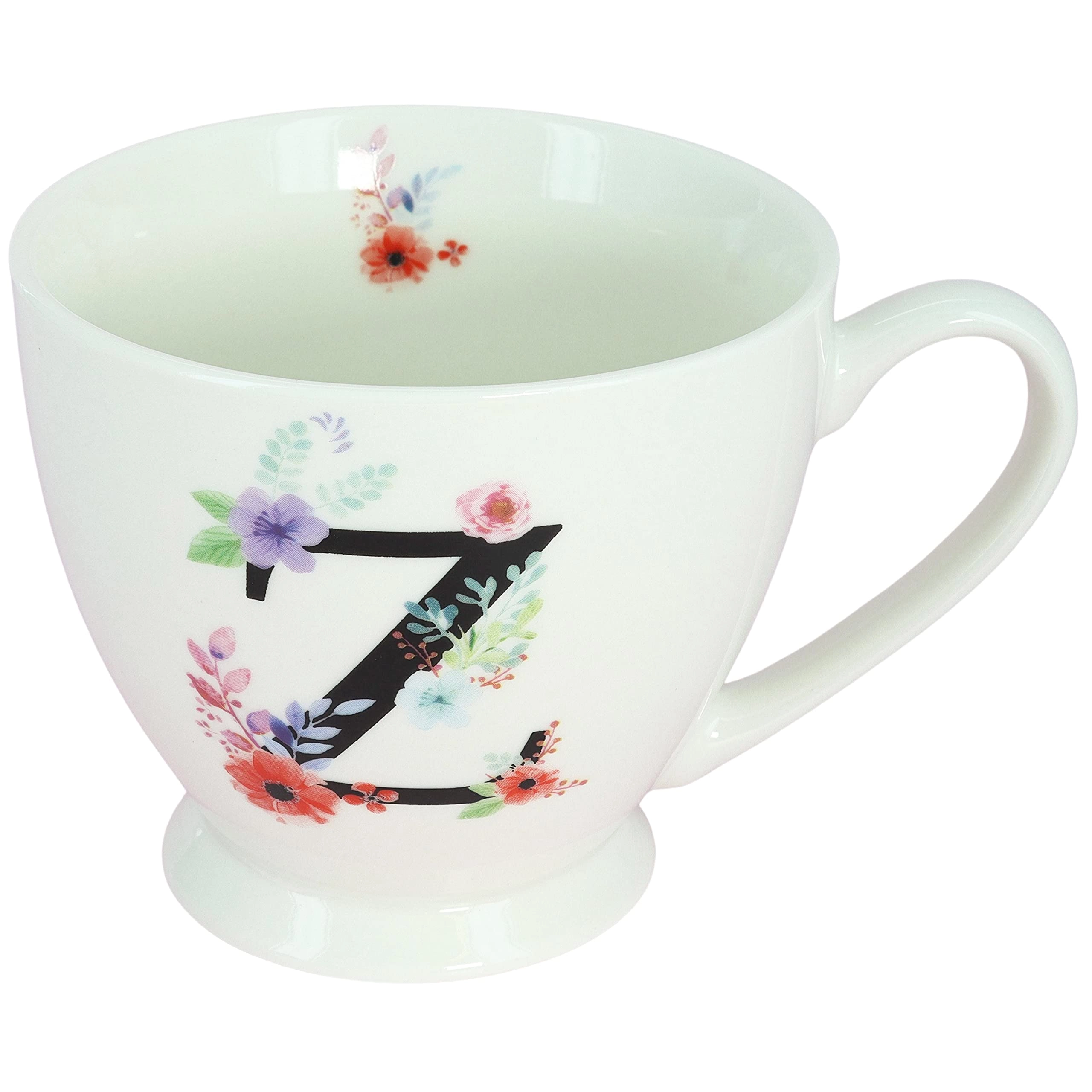 G Decor Ltd Blossom Monogram Ceramic Mug - 1 pcs Alphabet A-Z 450 ml