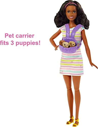 Barbie Newborn Pups playset - Brunette 3 Puppies Color-Change Ages 3+