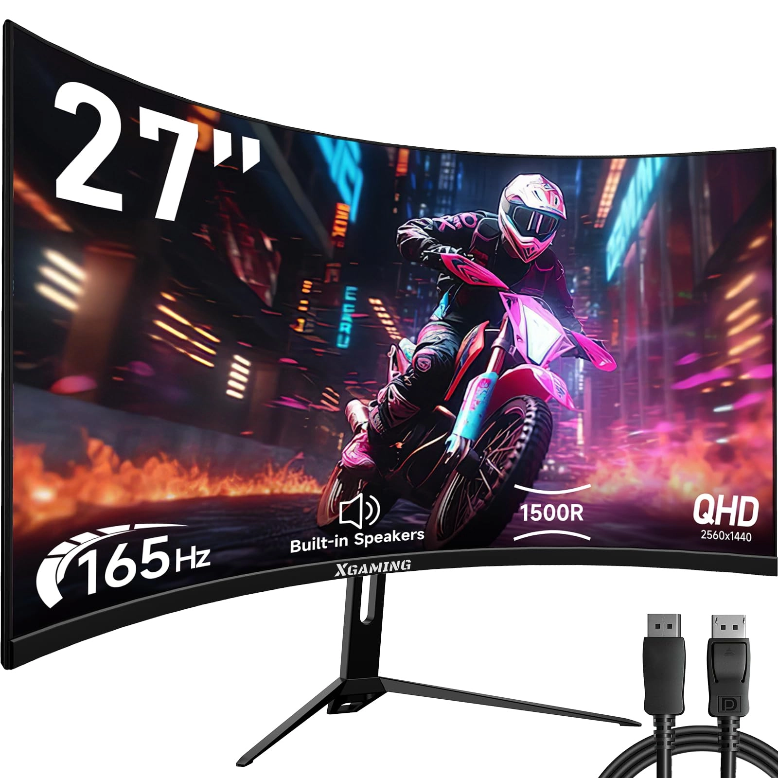 memzuoix 27 Inch Curved Monitor