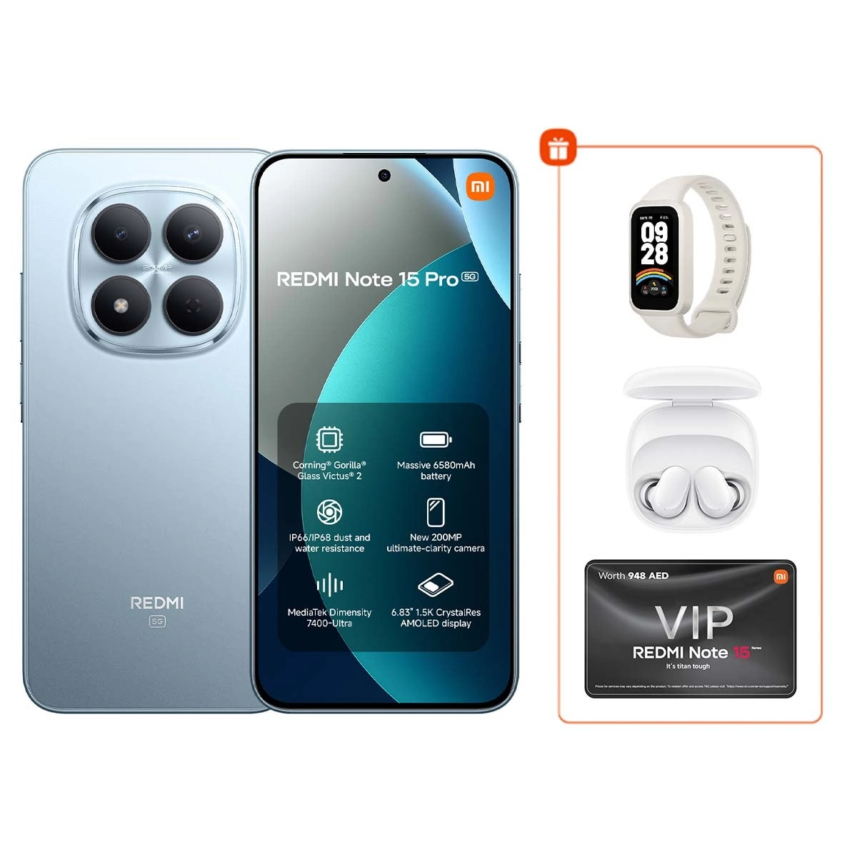 Xiaomi Redmi Note 15 Pro - 8GB 256GB + smart band 9 active + Buds 6 Play