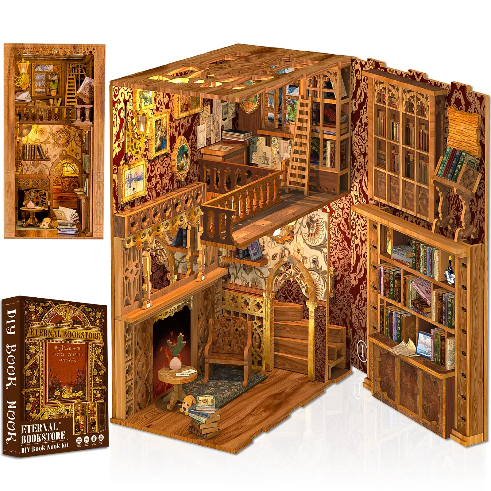 Cutefun DIY Book Nook Kit - Library of Wisdom