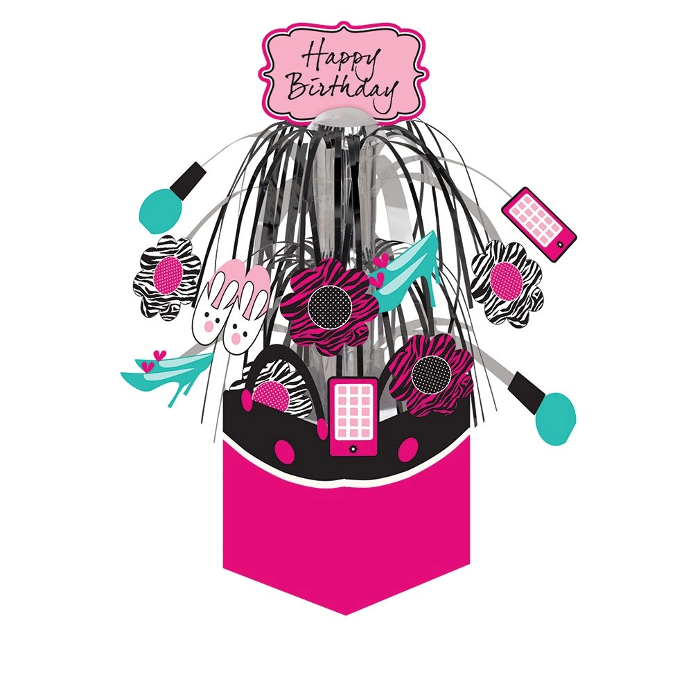 CREATIVE CONVERTING Pink Zebra Boutique Centerpiece Mini Cascade
