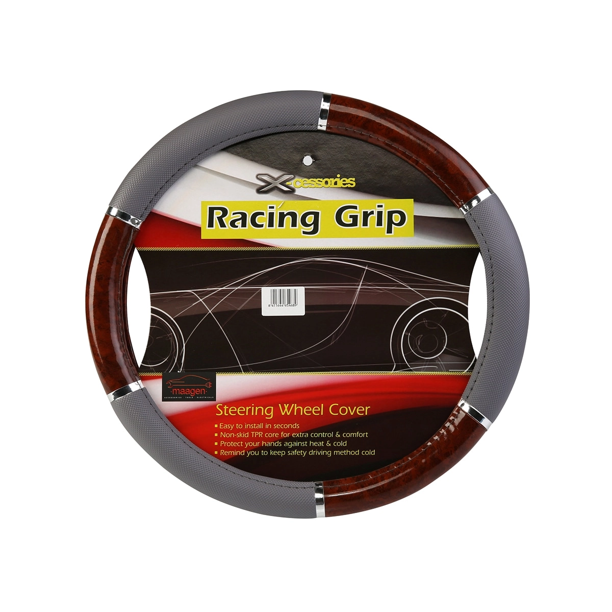 Racing Grip Leather Steering Wheel Cover