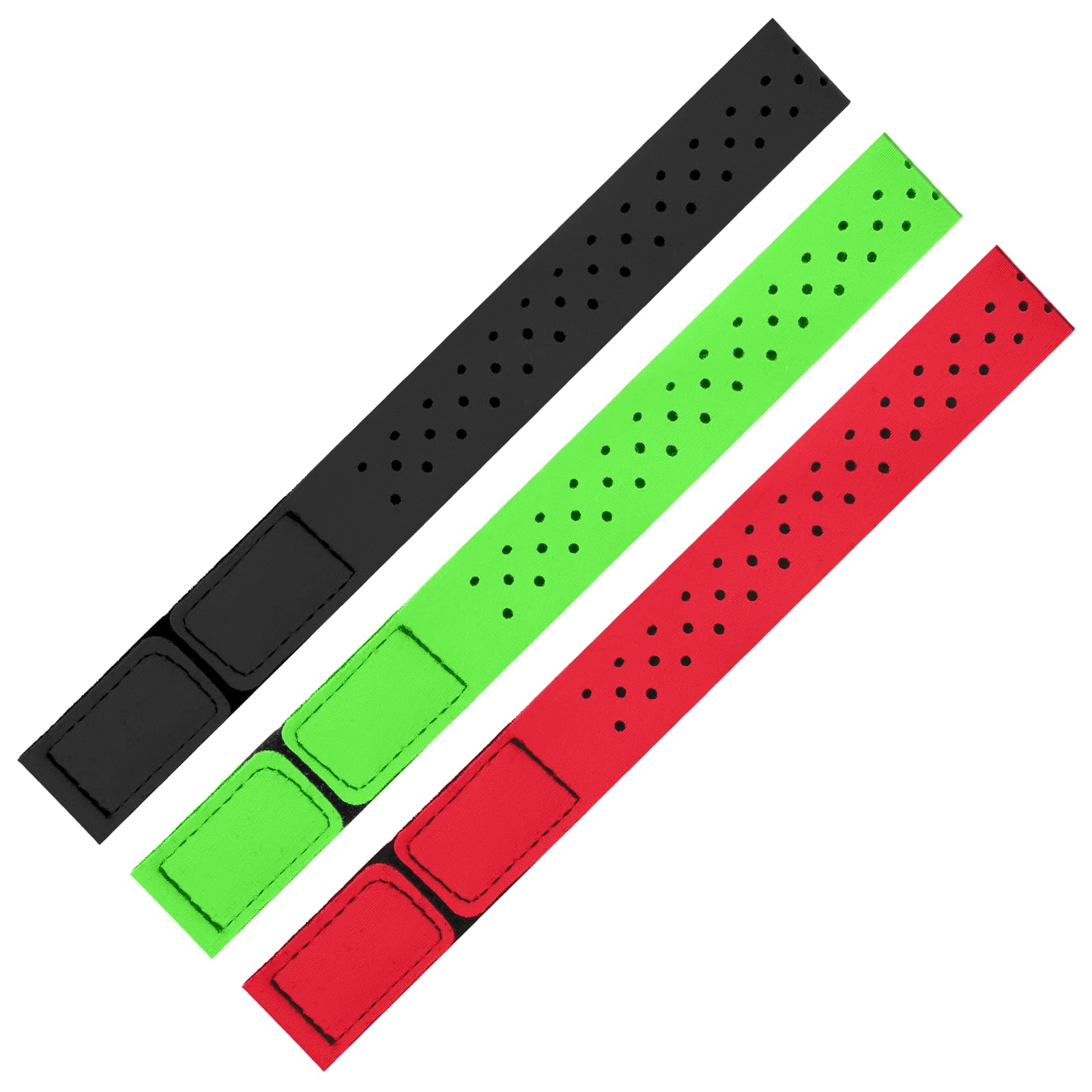 YQQYG Heart Rate Monitor Band - 3 PCS Black Green Orange-Red