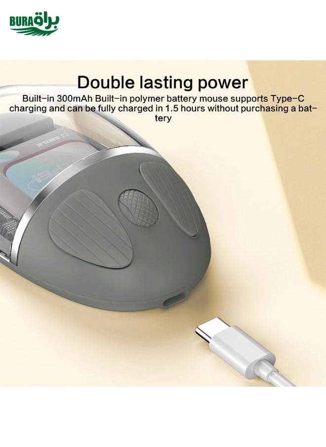 Colorful Transparent Dual Mode Mouse - Wireless
