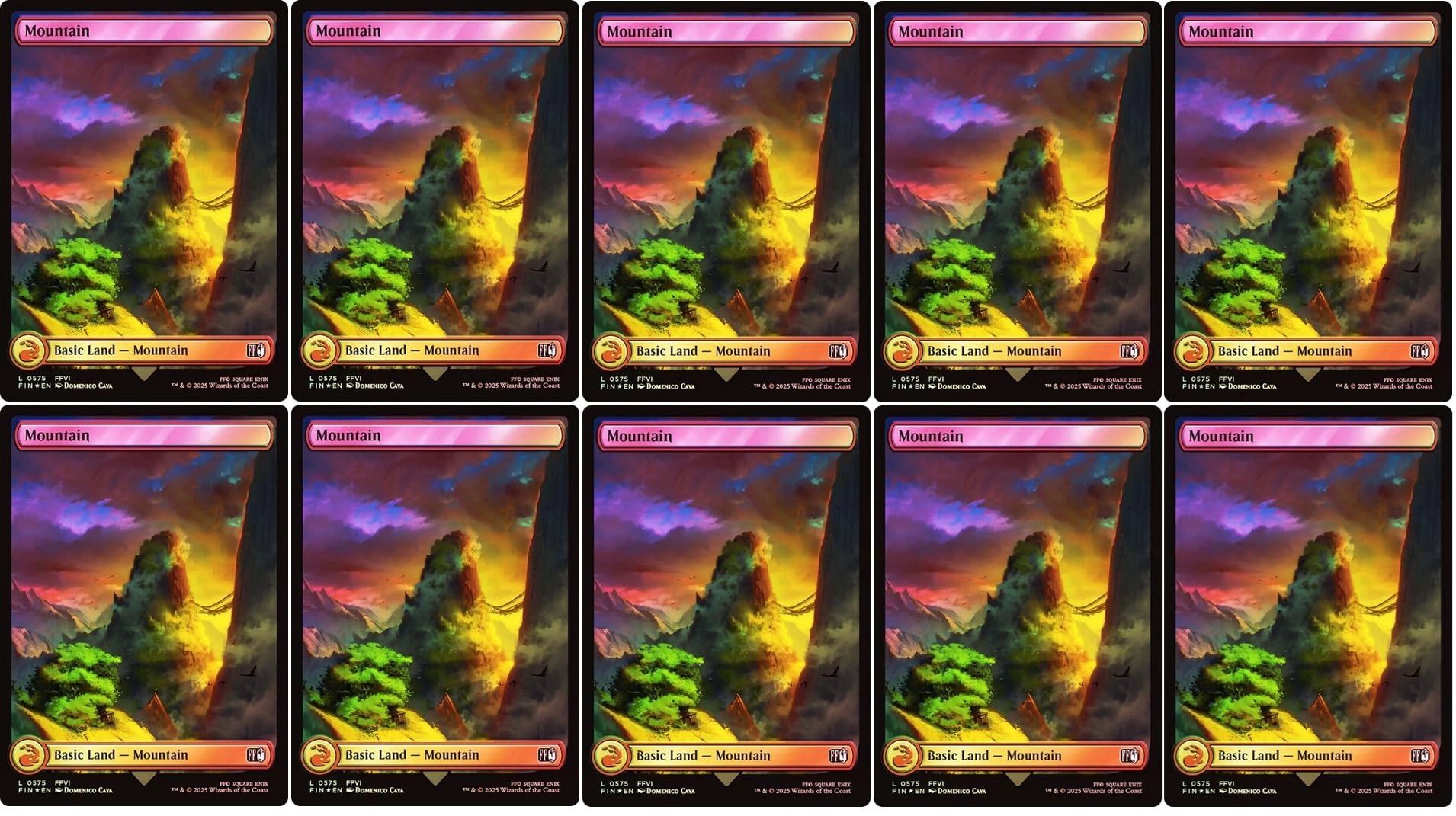 Magic The Gathering Final Fantasy Surge FOIL Full Art Lands - 10pcs