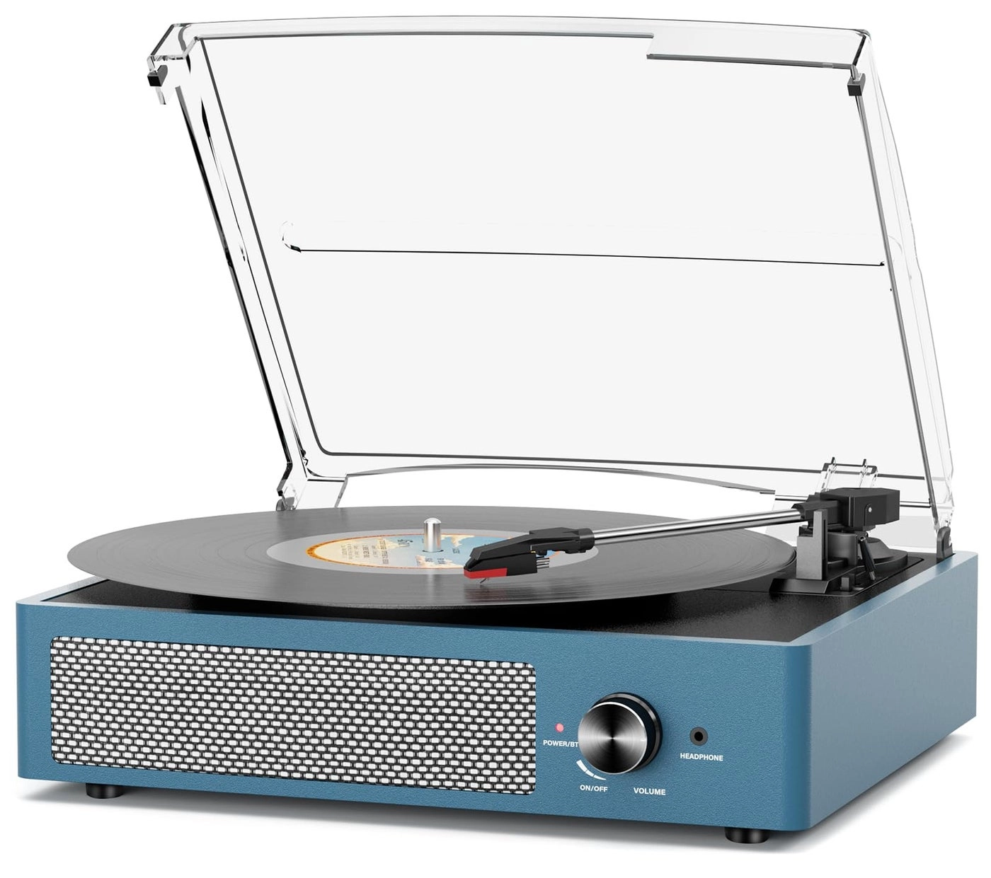 Record Player Turntable - Built-in Bluetooth 3-Speed 2 Stereo Speakers