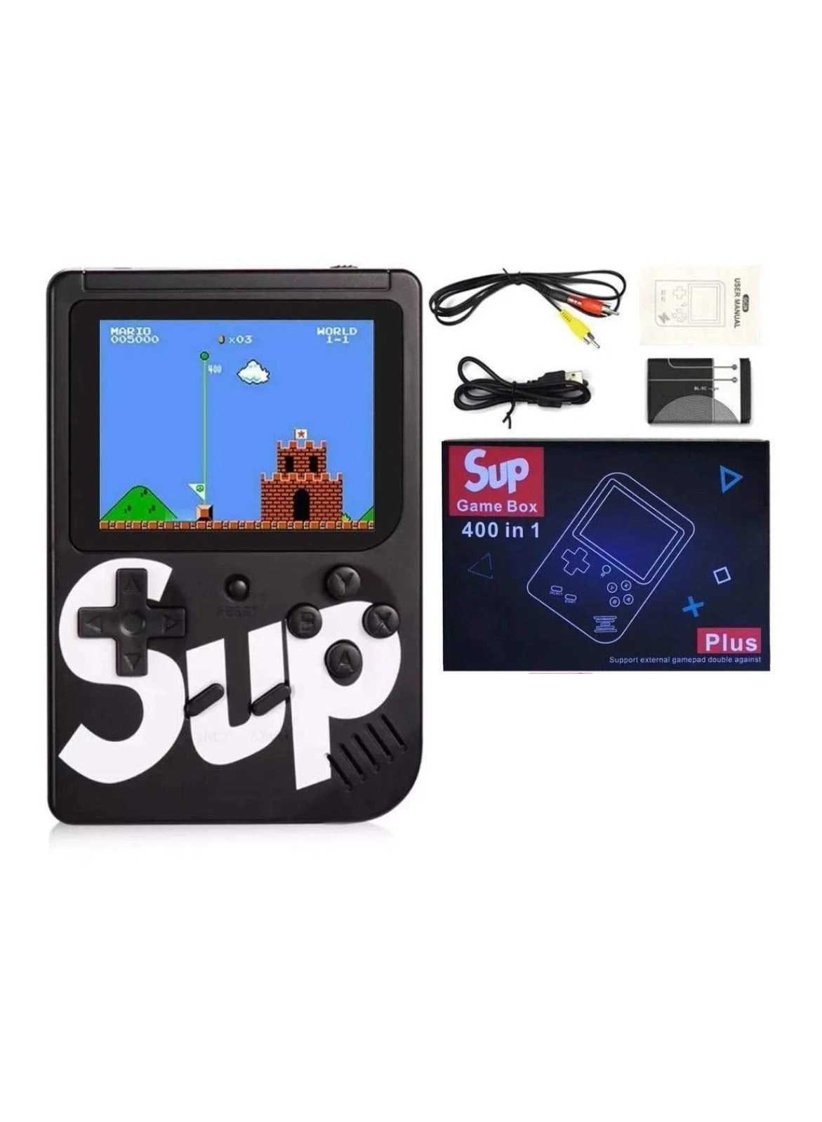 Handheld Game Console - 400 Built-in Games 3-Inch Color Screen Rechargeable Battery