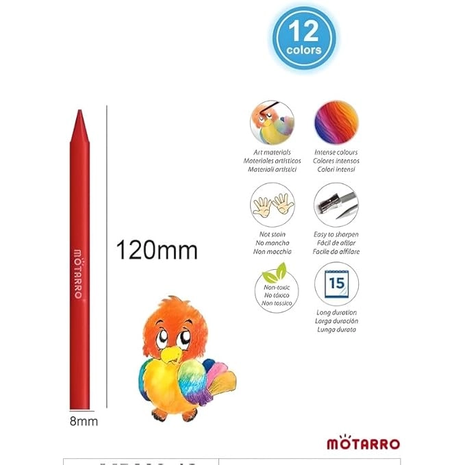 Plastic Cryons - 12 pcs