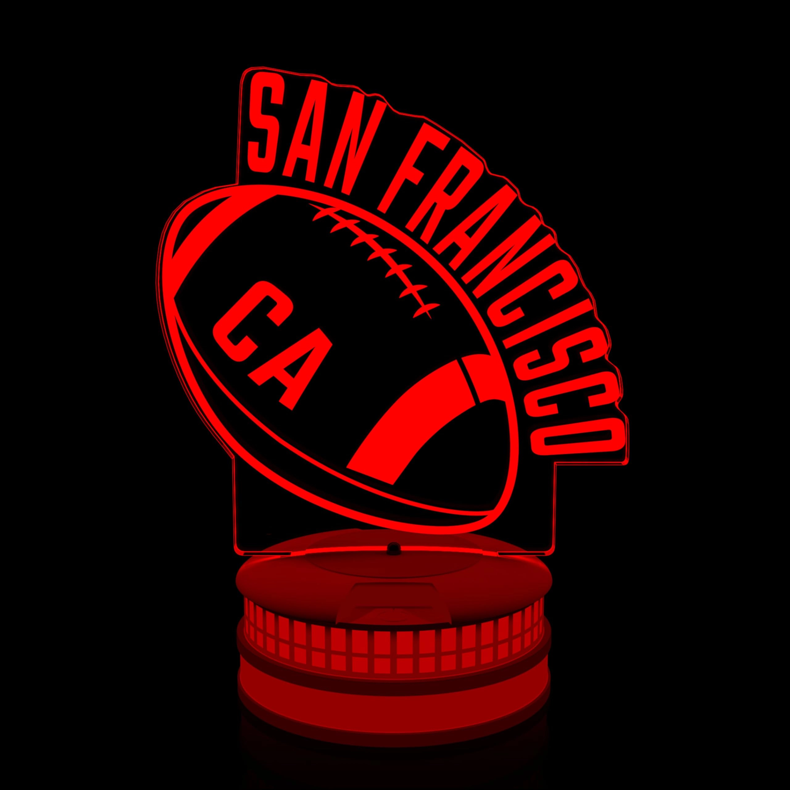 clorurbanlive 3D Football San Francisco Night Light - USB 16 Color