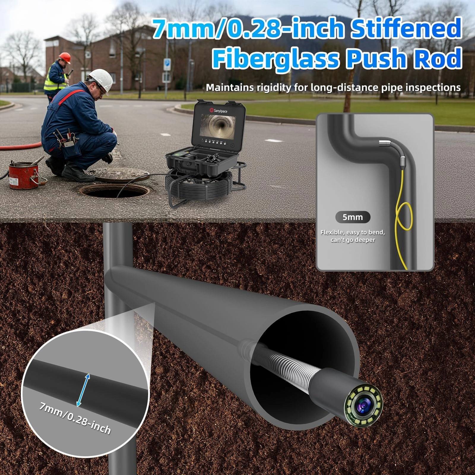 Drain camera - 50M/165FT 5mm