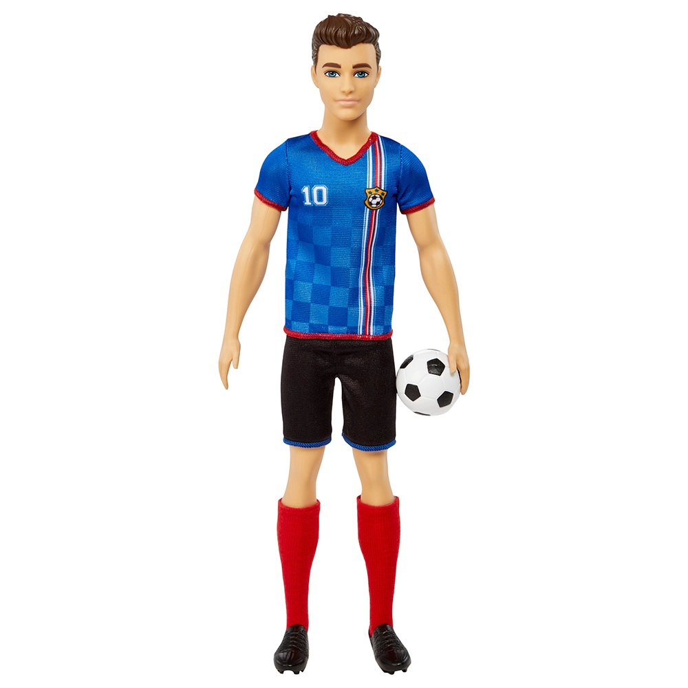 Ken Soccer Player Doll - 11.5 in Cropped Hair Soccer Ball Ages 3+