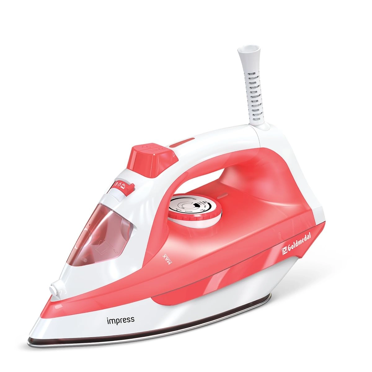 Goldmedal Electricals Pvt Ltd, A/303, Kemp Plaza, Off Link Road, Mindspace, Chincholi bandar, Malad (W), Mumbai - 400064, Maharashtra, India Impress - 1600W Steam Iron Orange