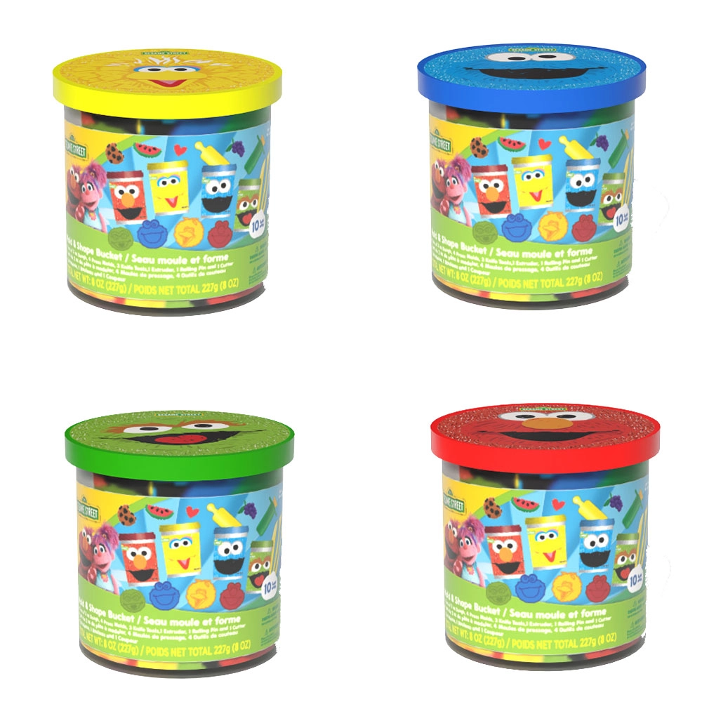 Sesame Street Mold & Shape Dough Bucket - 3+ years 4 pcs