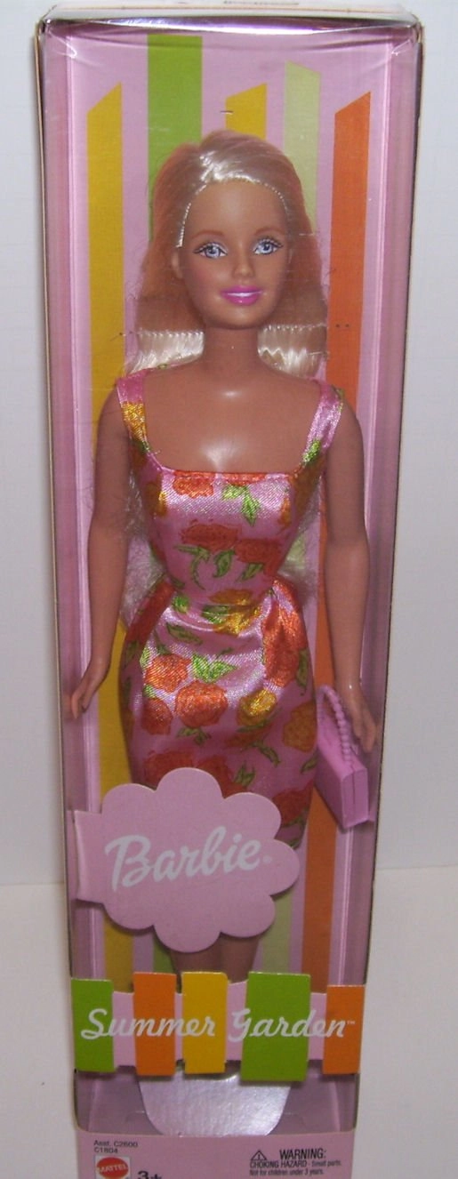Mattel Summer Garden Doll - Orange and Pink Flowered Print Dress Ages 3+