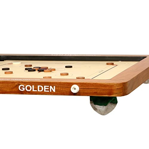 Golden Carrom Board - 12mm Champion with Coins Striker & Cover
