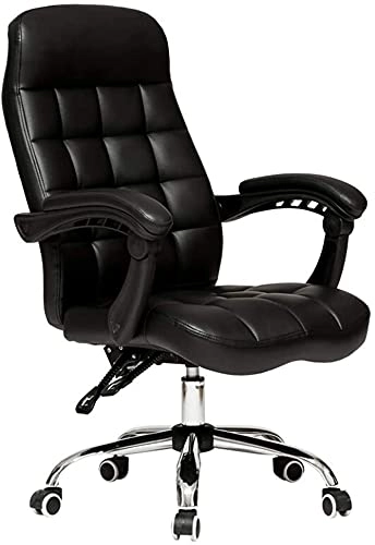 Desk Chair - PU Leather Brown High Back