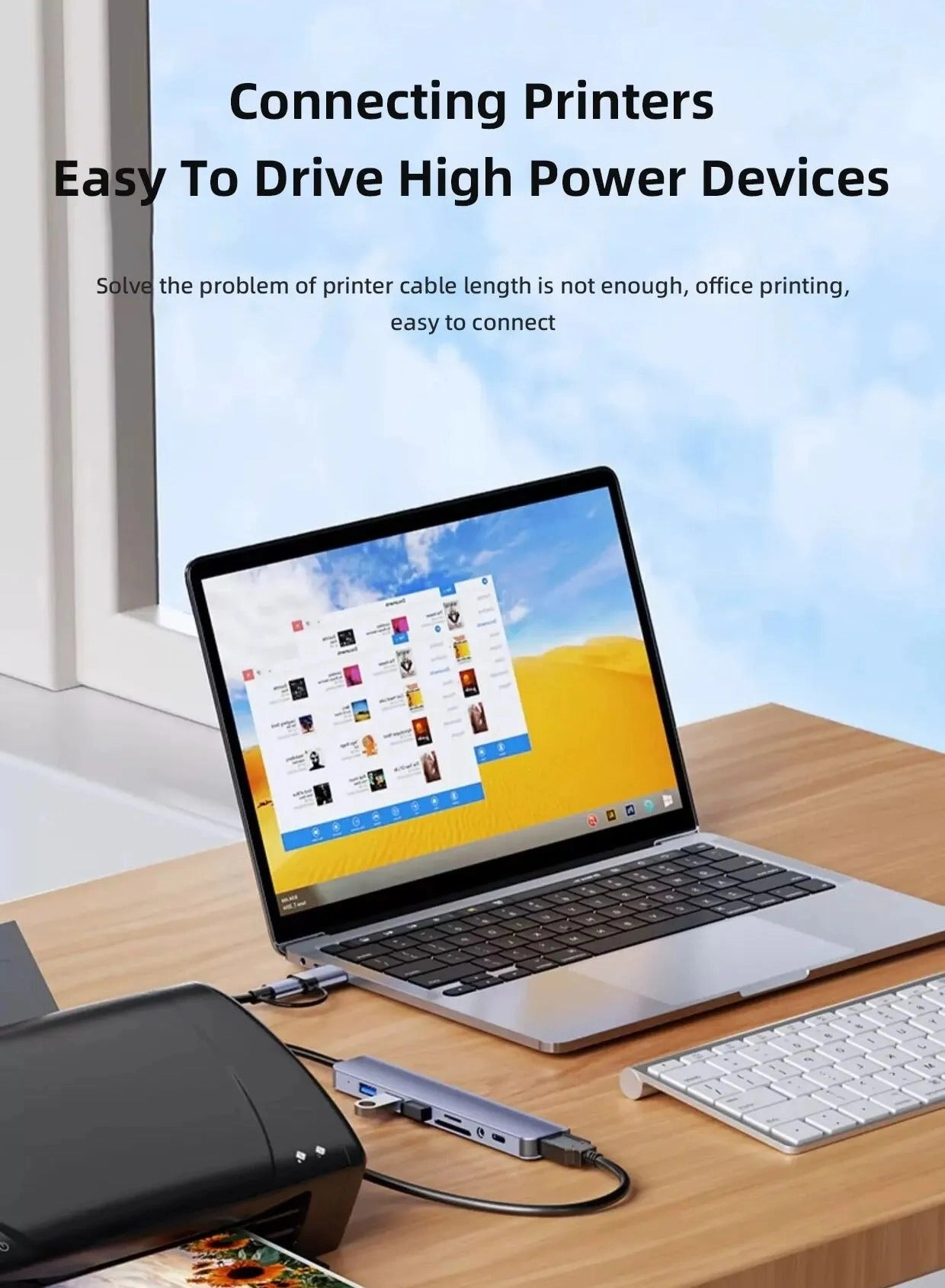 Hub Expander - 4 USB 3.0 SD/TF Card Reader