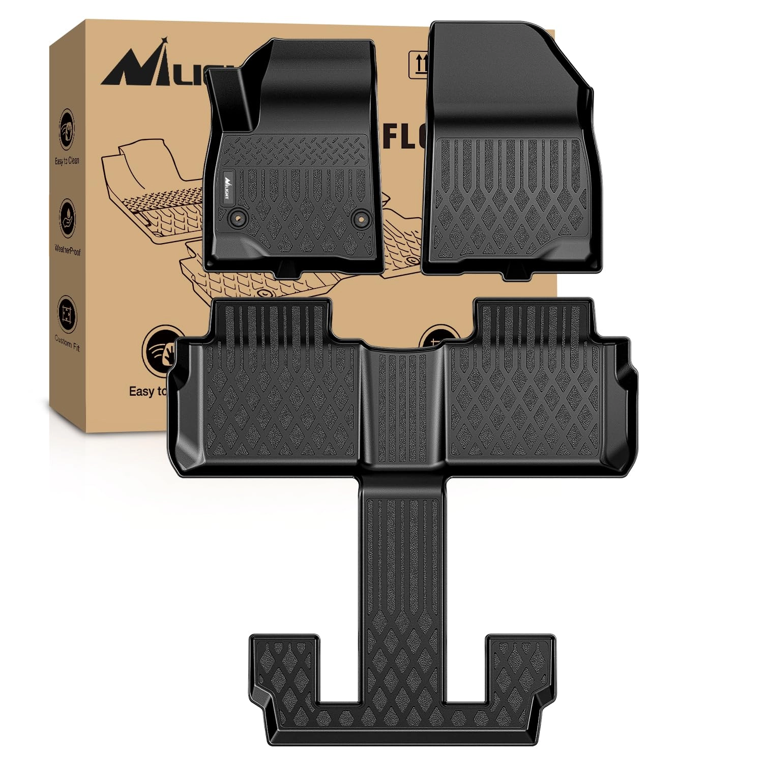 Nilight TPE Floor Mats - GMC Acadia 2017 2018 2019 2020 2021 2022 Bucket Seats
