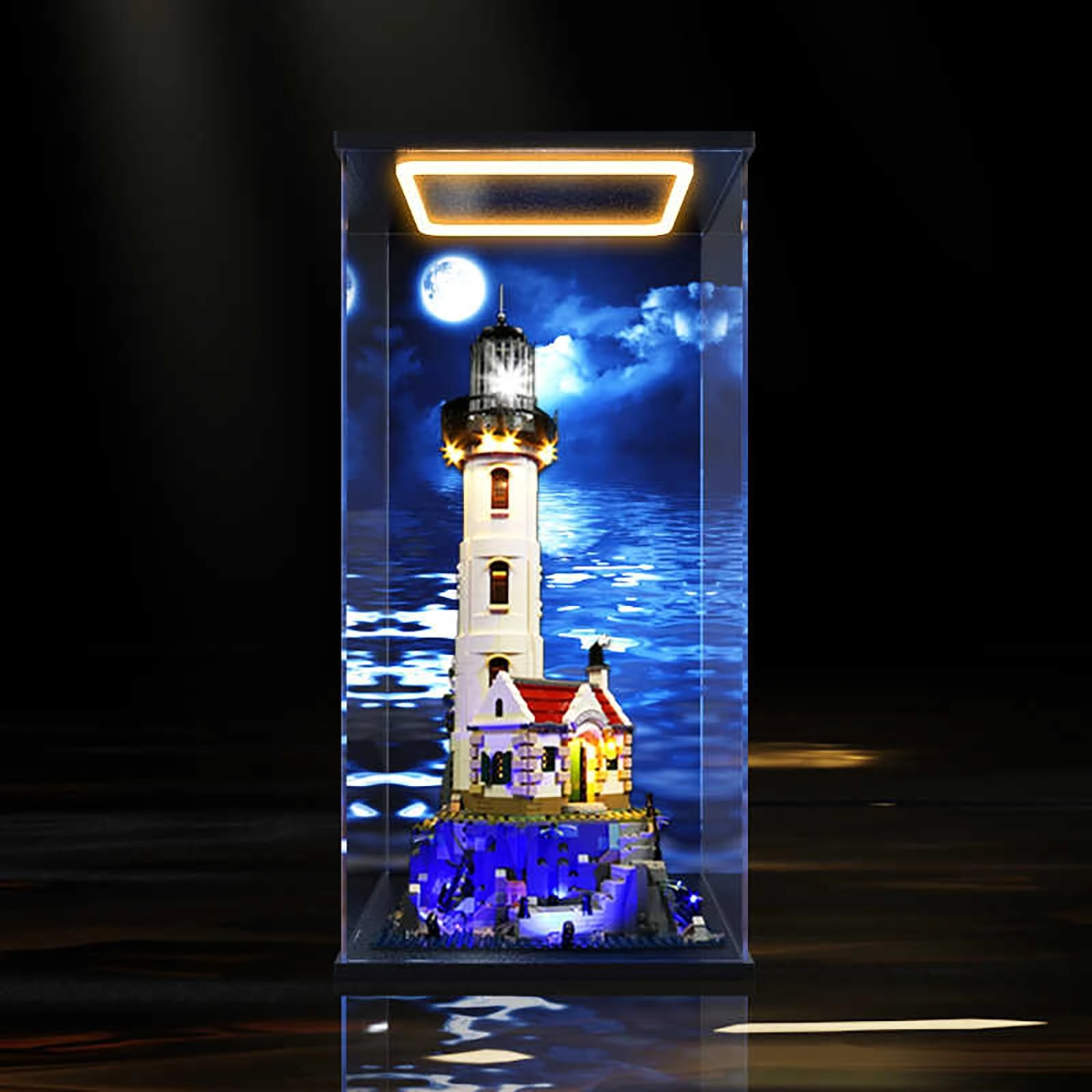 Display Case - Compatible with 21335 Dustproof Elegant Model with White Backlight (Display Case Only)