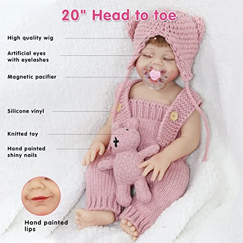 Reborn Baby Doll - 20" Silicone Full Body Vinyl Ages 3+ Gift Set