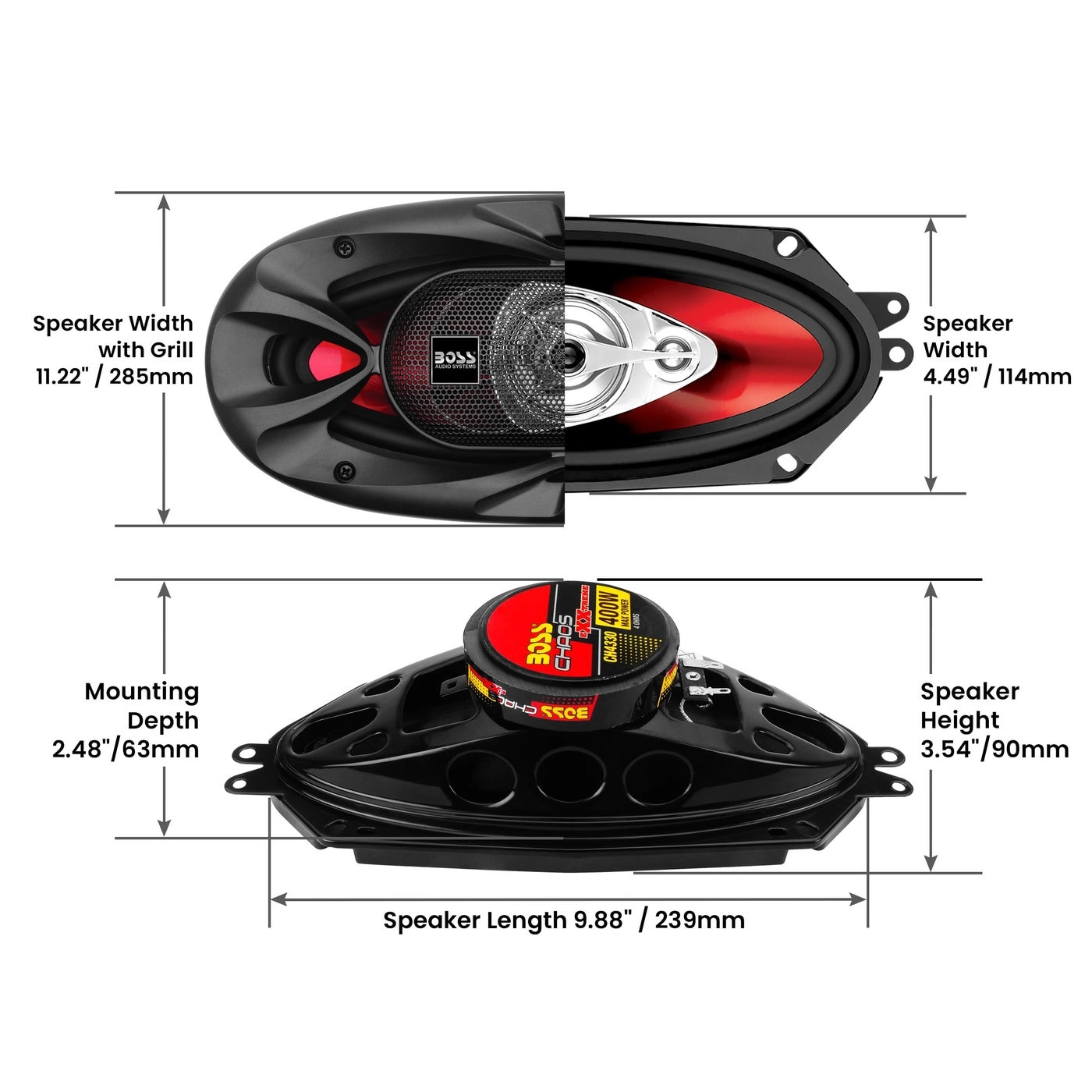 CH4230 - 4 x 10 inch Coaxial 3-way