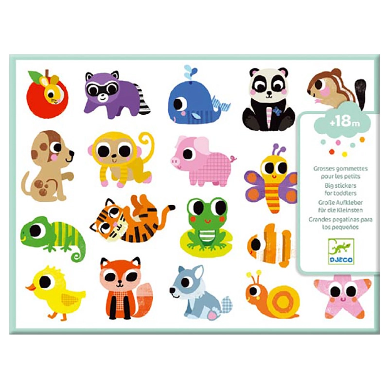 DJECO Baby Animals Sticker Book 100 pcs
