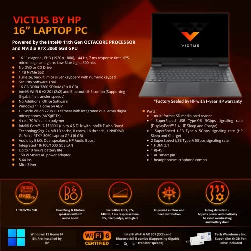 Victus 16 - 16.1'' i7-11800H 16GB DDR4 1000GB SSD