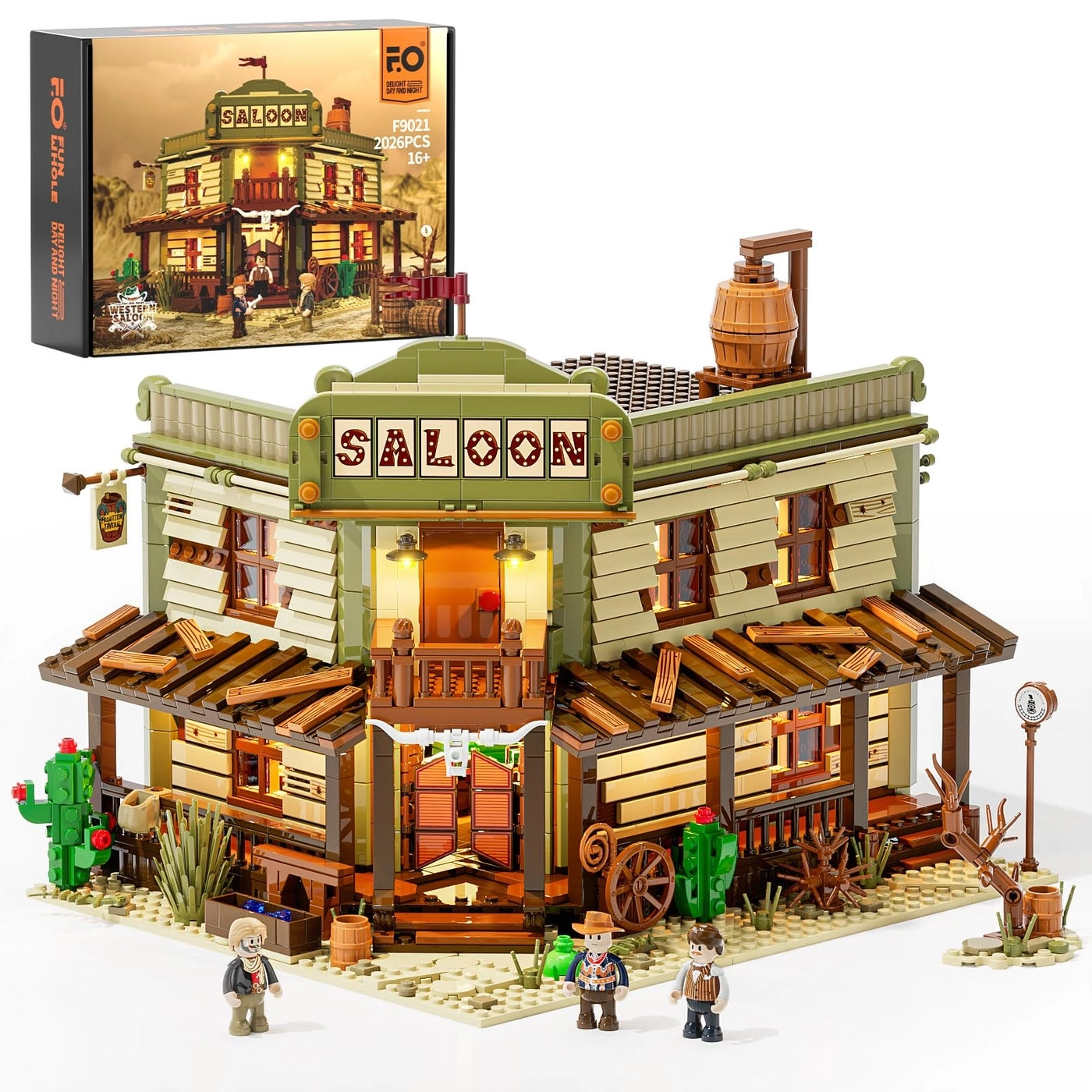 The Old West Saloon - LED Light Building-Bricks