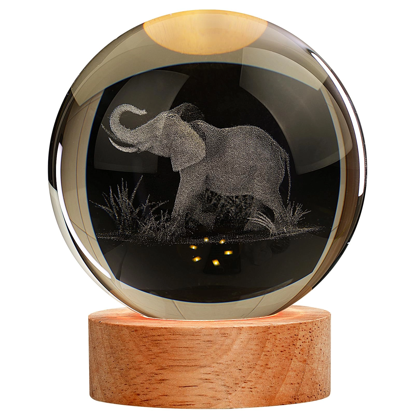 janarary Elephant Crystal Ball - Night Light Multicolor