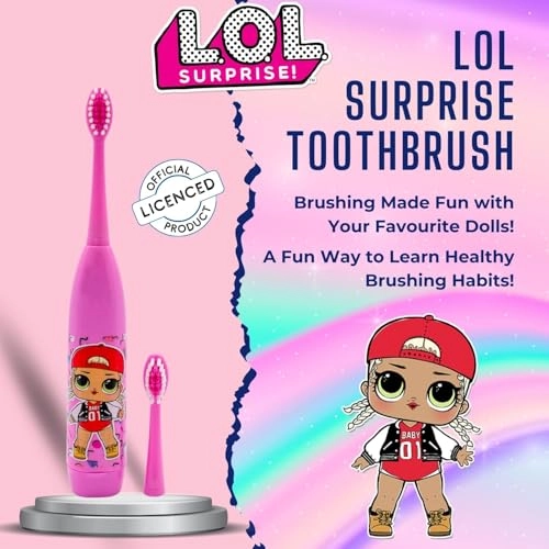 Battery Powered Toothbrush - Soft Zig-Zag Bristles Includes Replacement Head & Battery