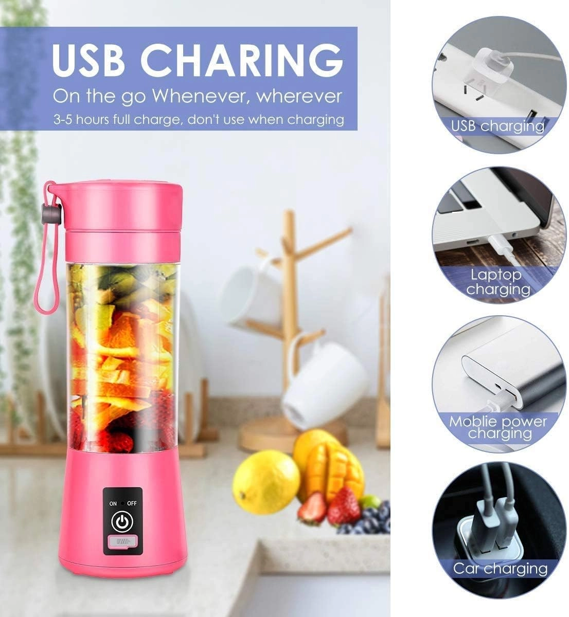 Portable Blender - USB Rechargeable Personal Size