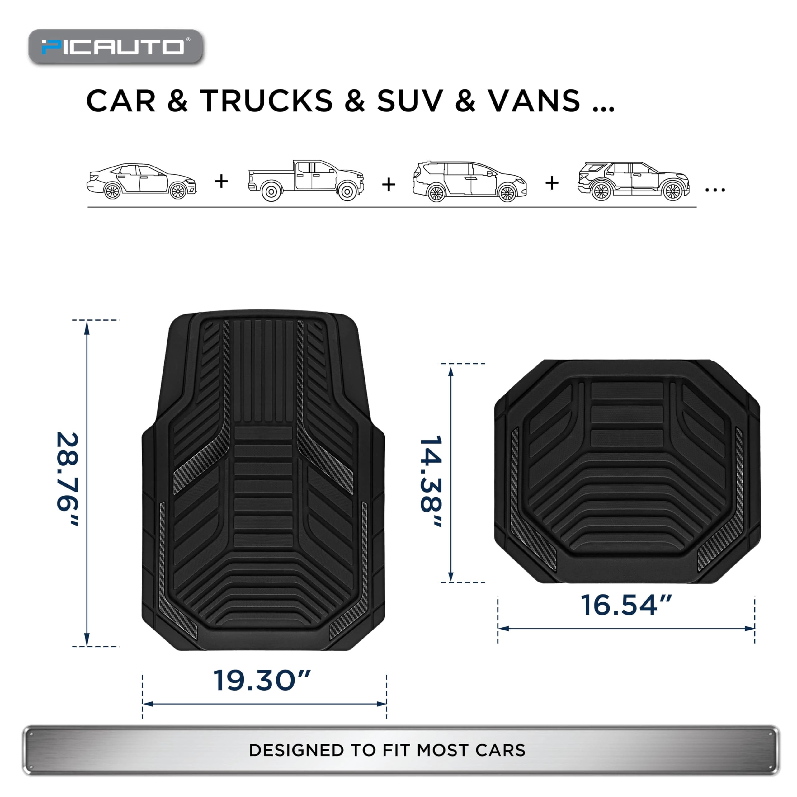 Heavy Duty Rubber Floor Mats - Pink Universal Fit