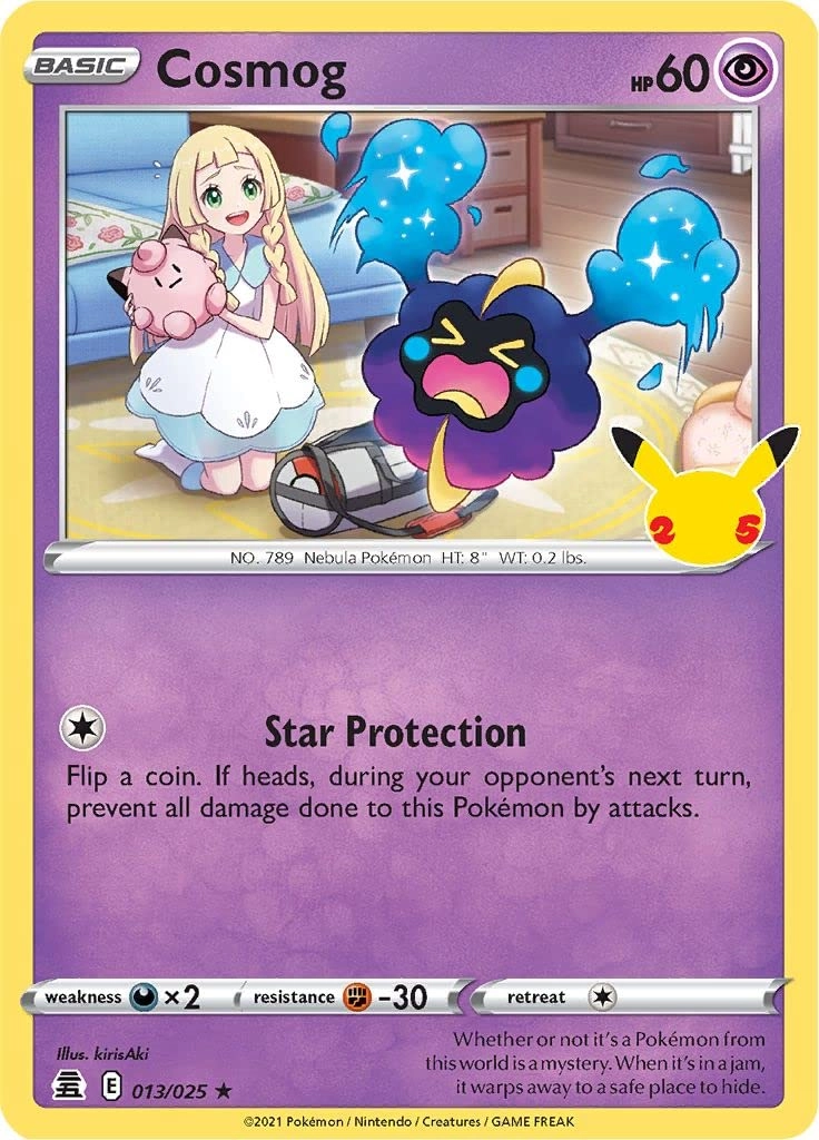 Pokémon Pokemon Cosmog 013/025 Celebrations 25th Anniversary - English + Toploader