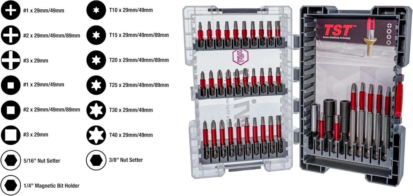 76884 - 40 Piece MaxxTor Impact Bit Set