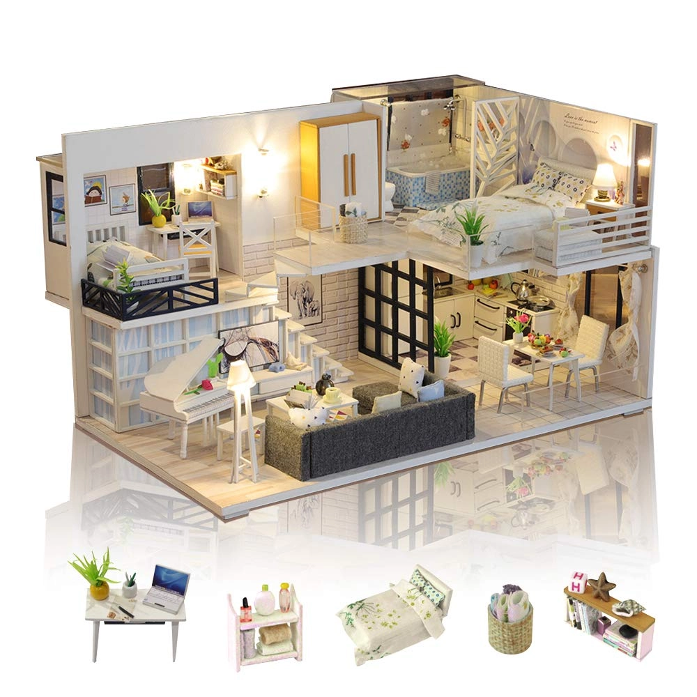 DIY Miniature Dollhouse Kit - Tiny House 1:24