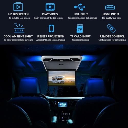 Car Overhead Mount Monitor - 19-inch