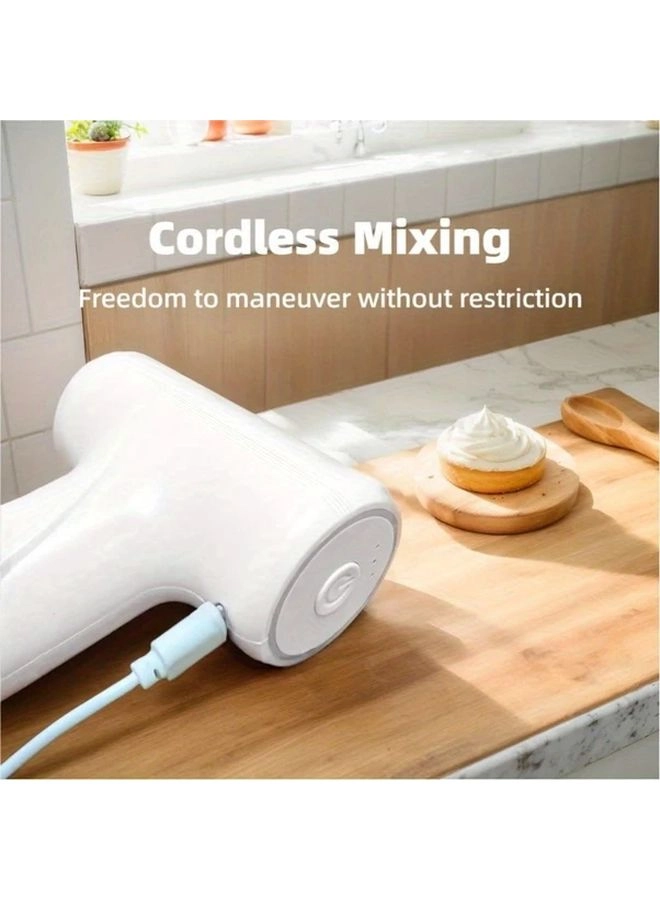 Handheld Cream Mixer - USB Rechargeable 3-Speed 2-in-1