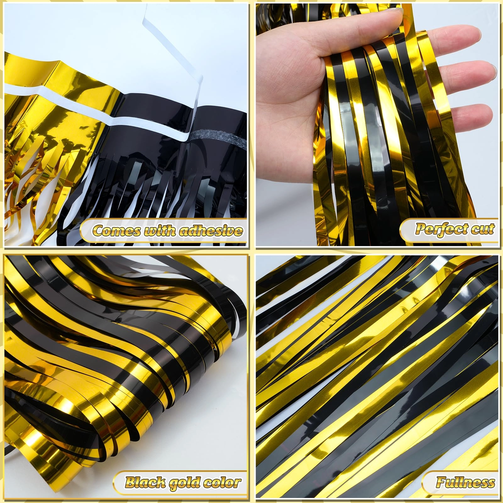 Foil Fringe Curtain - 3 Birthday Graduation Prom Wedding Pack