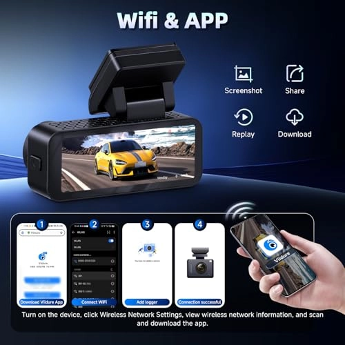 Dashcam - 4K (3840 x 2160 pixels) + 1080p (1920 x 1080 pixels)