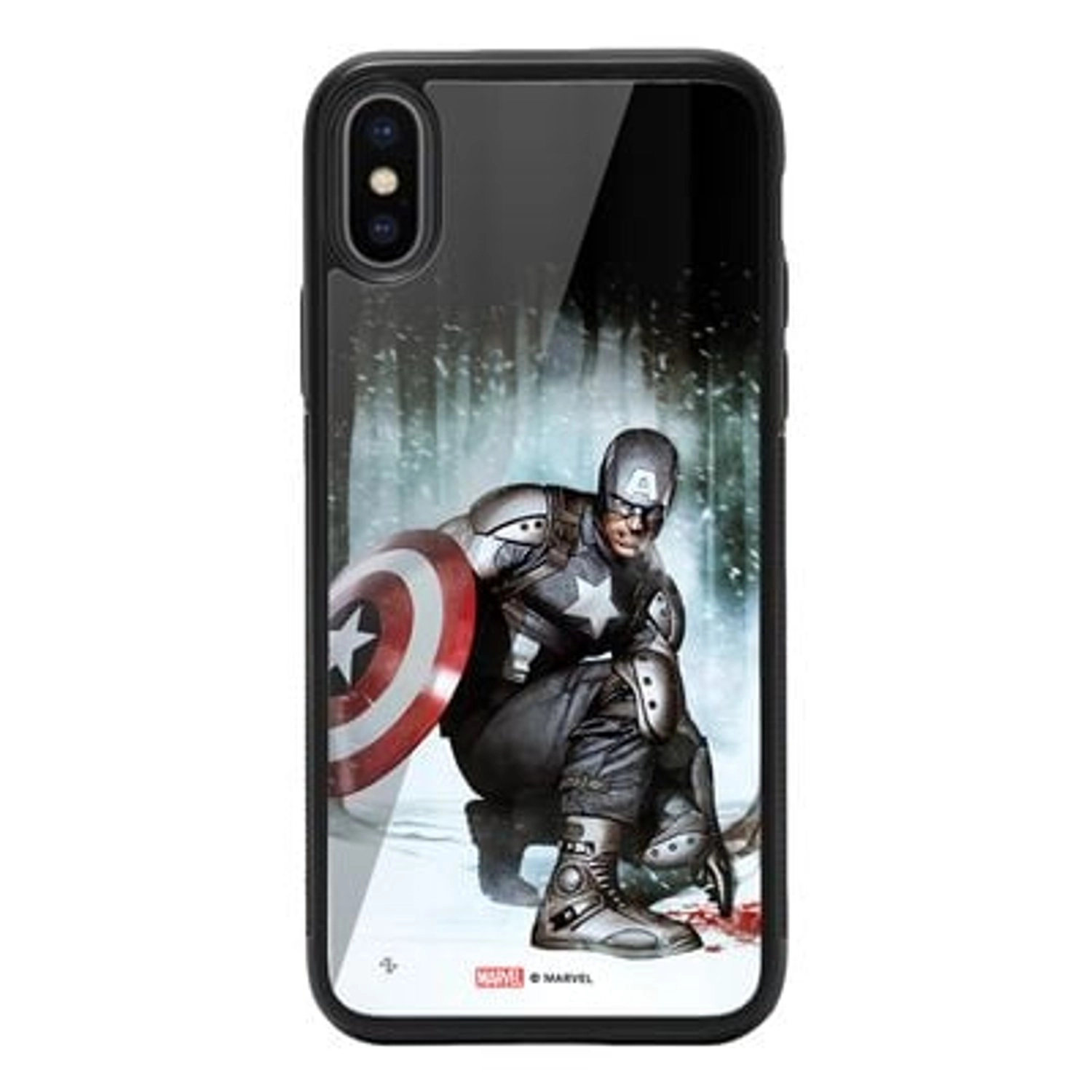 Wackylicious Captain America Superhero Landing Cover Back Case for iPhone Xs Max