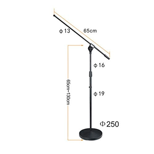 Microphone Stand - 65-130cm Black Round base