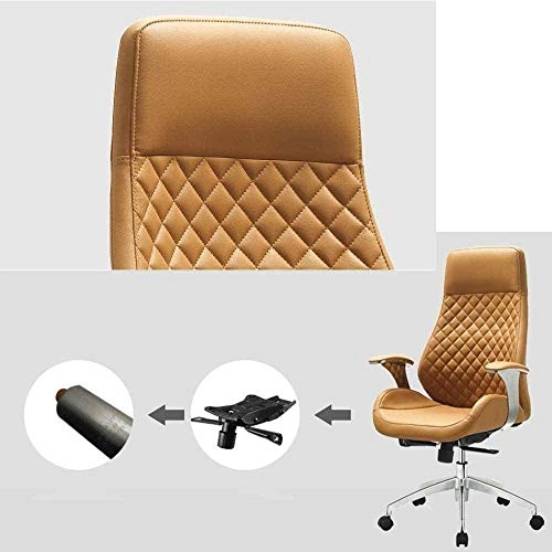 Desk Chair - PU Leather Brown High Back