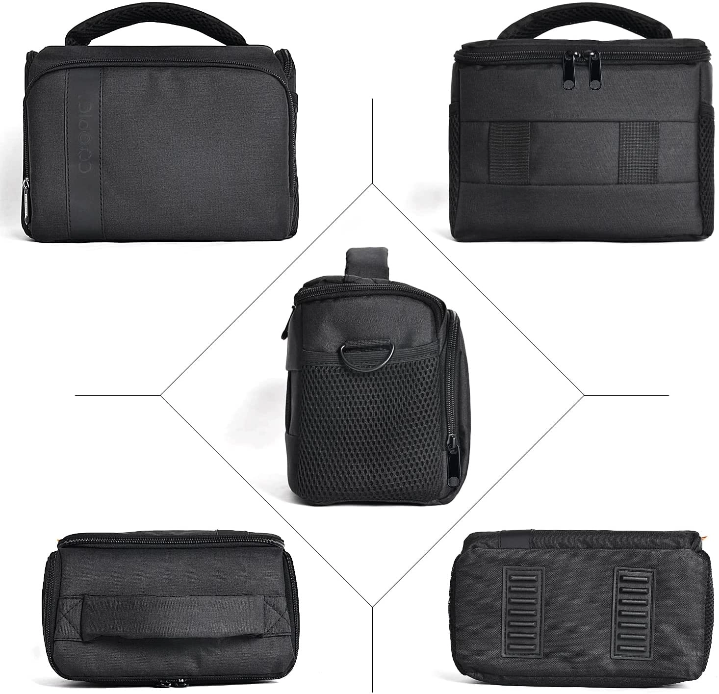 Bl-26 - Black Messenger Canvas DSLR Camera Bag