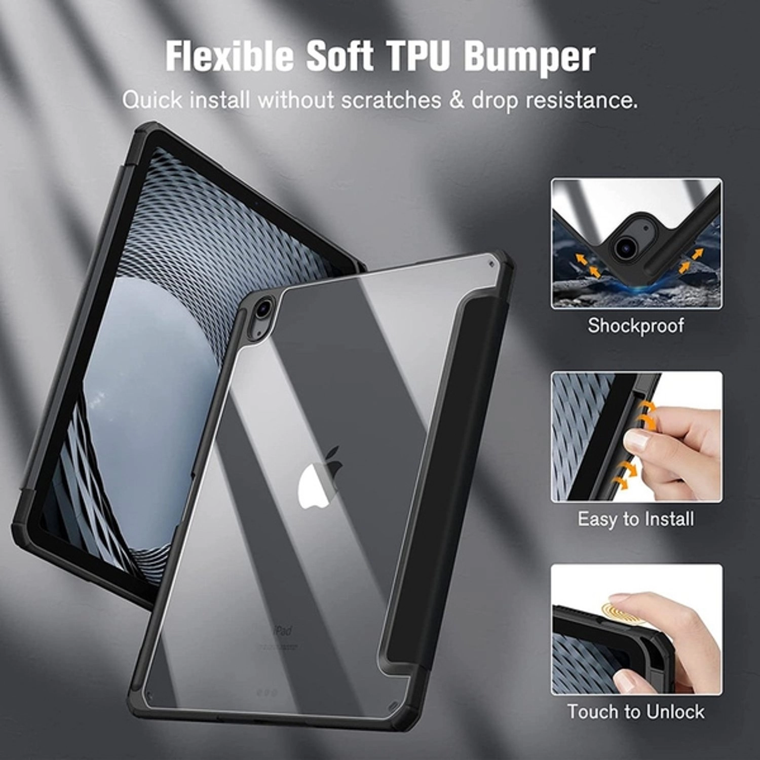 Magnetic Case with Screen Protector for iPad 10.9-inch